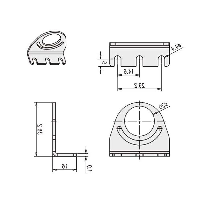  Lamp bracket set, adjustment range +/ -90 °, ACC401